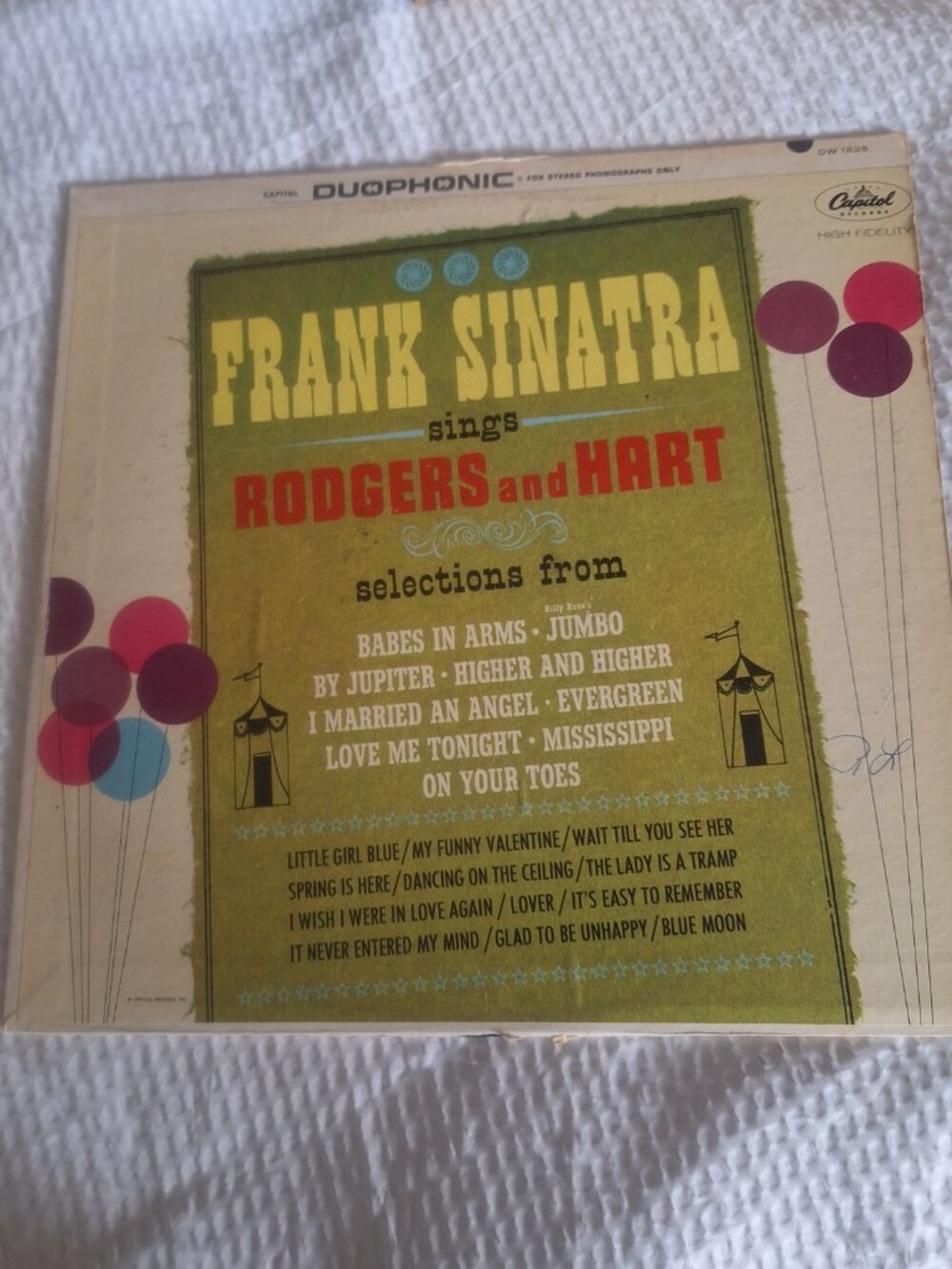 Frank Sinatra sings Rodgers and Hart LP record